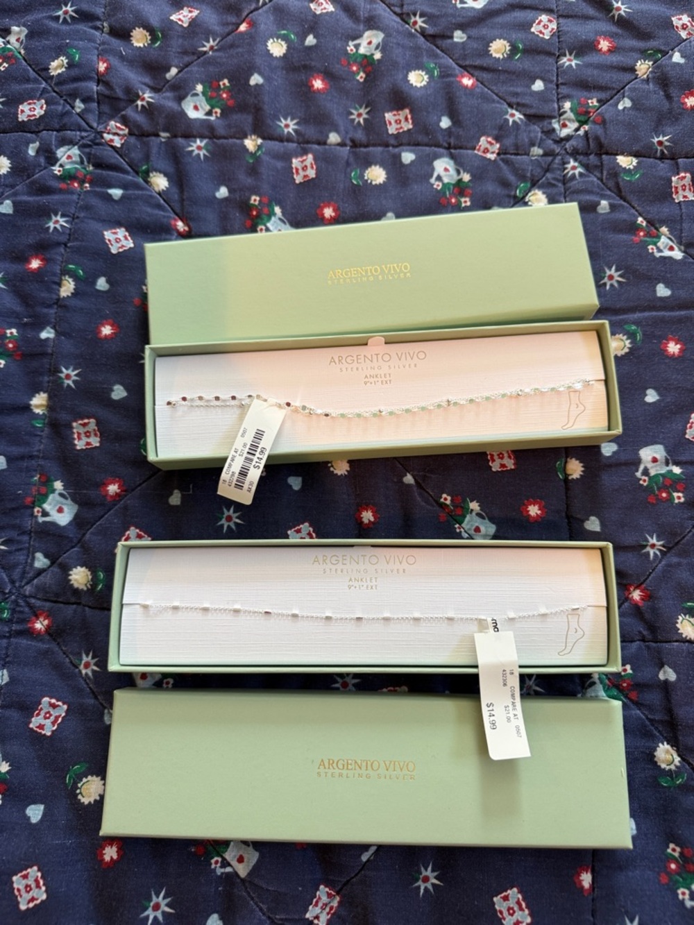 Argento Vivo silver anklets
